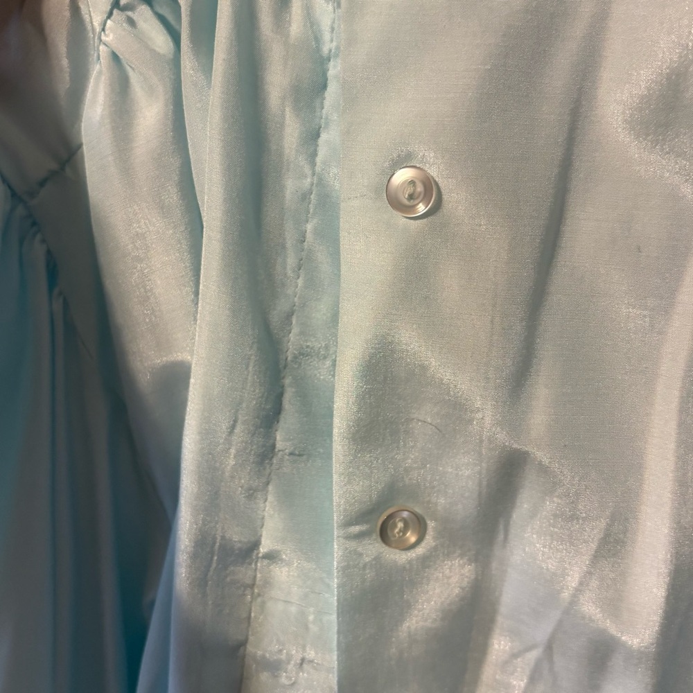 VINTAGE Coquette Romantic blue blouse puff sleeves ruffles *2 for 20* - Picture 13 of 16